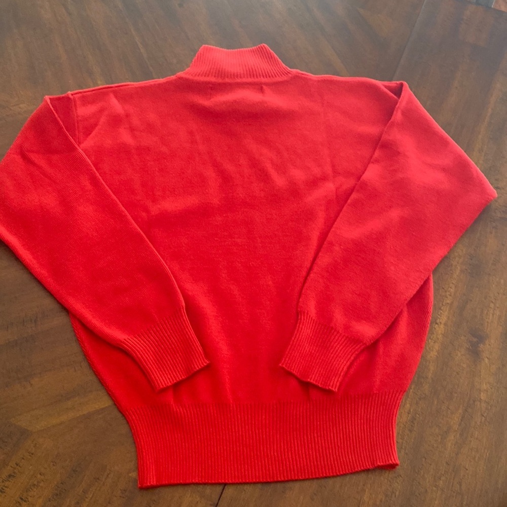 Obermeyer vintage ski sweater red women’s size M mock neck 1/4 zip - Picture 6 of 10